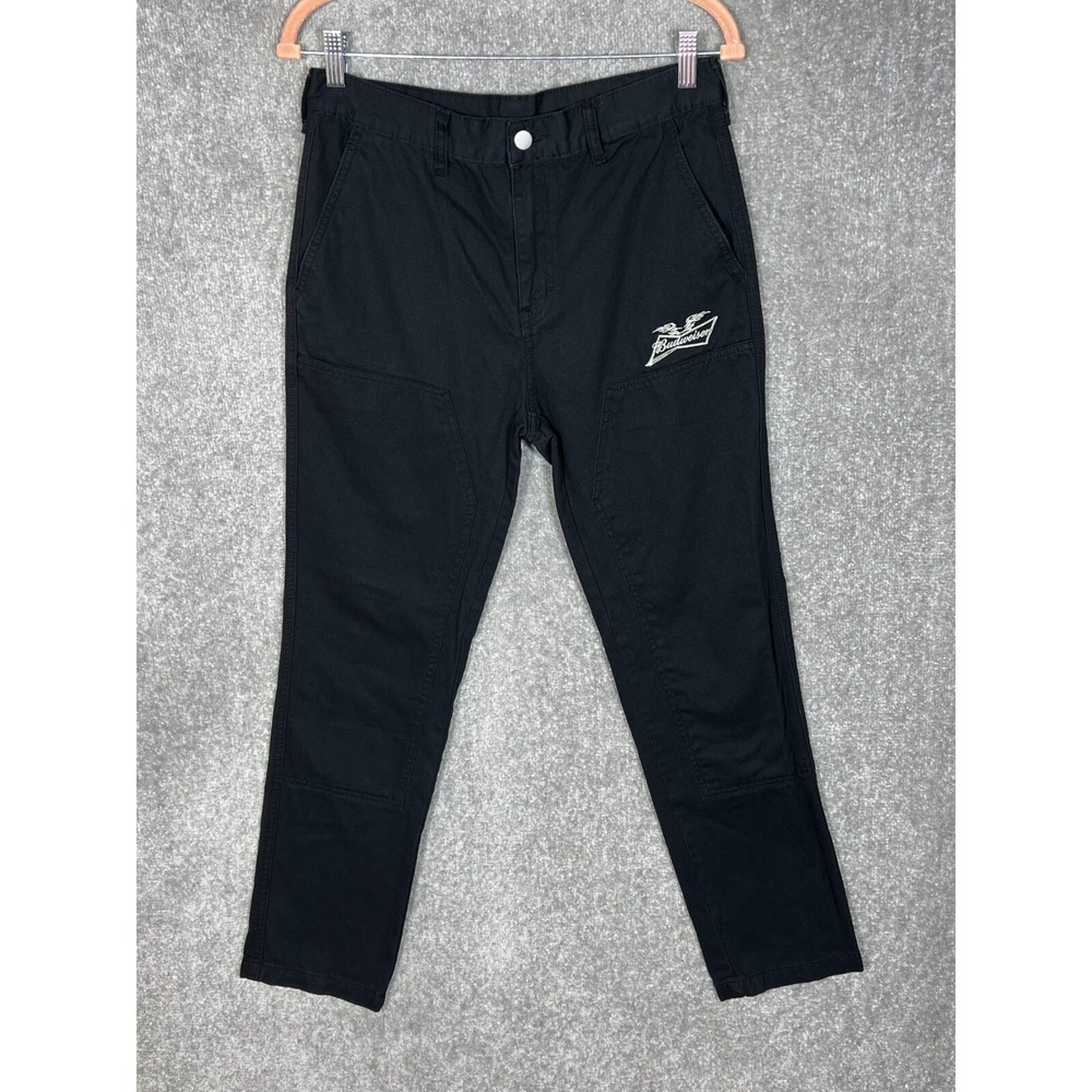 PacSun Budweiser Pants Mens Size 30x29 Black Cotton Straight Leg Chino‎ Pockets